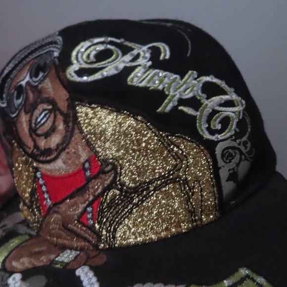 vintage rare pimp c under ground king embellished hat sz M fitted - Picture 3 of 6